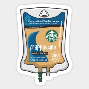 Caramelized Vanilla Honey with Cold Brew Iced Coffee Drink IV Bag for medical and nursing students, nurses, doctors, and health workers who are coffee lovers Sticker